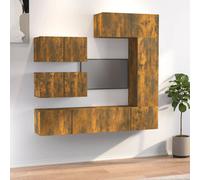 vidaXL Set di Mobili Porta TV 6 pz Rovere Fumo in Legno Multistrato