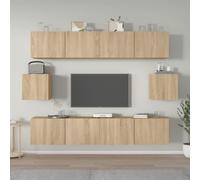 vidaXL Set di Mobili Porta TV 6 pz Rovere Sonoma in Legno Multistrato