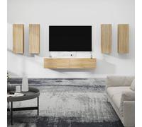 vidaXL Set di Mobili Porta TV 6 pz Rovere Sonoma in Legno Multistrato