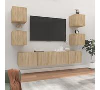vidaXL Set di Mobili Porta TV 6 pz Rovere Sonoma in Legno Multistrato
