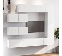 vidaXL Set di Mobili Porta TV 7 pz Bianco in Legno Multistrato