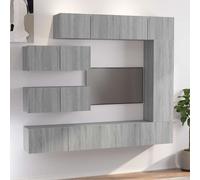 vidaXL Set di Mobili Porta TV 7 pz Grigio Sonoma in Legno Multistrato