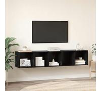 vidaXL Set di mobili TV 2 pcs Rovere Nero Legno multistrato