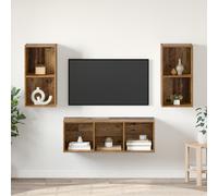 vidaXL Set di mobili TV 3 pcs Legno vecchio 37 x 37 x 107 cm