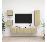 vidaXL Set di Mobili TV 5 pz Rovere Sonoma in Legno Multistrato