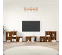 vidaXL Set di mobili TV 8 pcs Legno vecchio Legno multistrato