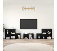 vidaXL Set di mobili TV 8 pz Rovere Nero Legno ingegnerizzato