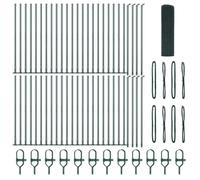 vidaXL Set di Pali da Recinzione Verde Verniciato a Polvere con Rete 10 X 1 m Durevole Metallo Design Contemporaneo per Le tue Esigenze di Recinzione Esterna Recinzioni per Giardini Pali di Confine K