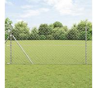 vidaXL Set di pali del recinto Argento 1.2 x 10 m Acciaio zincato