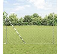 vidaXL Set di pali del recinto Argento 1.5 x 10 m Acciaio zincato