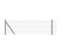 vidaXL Set di pali del recinto Argento 10 m x 0.4 m Acciaio zincato