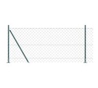 vidaXL Set di pali del recinto Argento 10 x 0.8 m Acciaio zincato