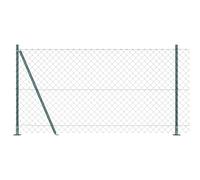 vidaXL Set di pali del recinto Argento 10 x 1.2 m Acciaio zincato