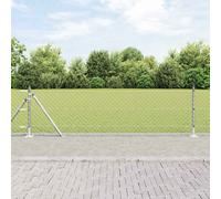 vidaXL Set di pali del recinto Argento 25 x 0.6 m Acciaio zincato