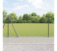 vidaXL Set di pali del recinto Argento 25 x 1,2 m Acciaio zincato