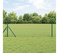 vidaXL Set di pali del recinto Verde 0.6 x 10 m Acciaio zincato
