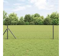 vidaXL Set di Pali di Recinzione 13 pcs Grigio Ø32mm 100 cm Acciaio