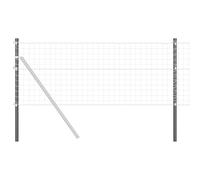 vidaXL Set di Pali di Recinzione Grigi in Acciaio Verniciato, Resistenti ai Raggi UV e alla ruggine. Adatti per Uso all'aperto, Hanno Un'Altezza di 110 cm e Sono semplici da Montare. Perfetti per re