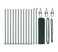 vidaXL Set di pali di recinzione in acciaio verde con rete metallica 10 x 1 m durevole resistente ai raggi UV design moderno per esigenze di recinzione esterna kit di installazione materiale robusto
