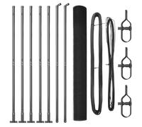 vidaXL Set di pali di recinzione in acciaio verniciato a polvere grigia e rete 10 x 1,4 m soluzione di recinzione esterna durevole per giardini e cortili barriera minimalistica