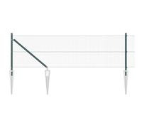 vidaXL Set di pali per recinzione in acciaio verde con rotolo di rete, 3,3 x 0,5 m, design minimalista in metallo resistente, per recinzioni da giardino, soluzione per esigenze di installazione