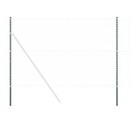 vidaXL Set di pali per recinzioni in acciaio verniciato a polvere, 200 cm, colore verde, ideale per esterni, anticorrosione e anticorrosione Il kit include 2 pali con raccordi e viti per una facile