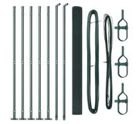 vidaXL Set di pali per recinzioni verdi con rete metallica 10 x 1,5 m, design industriale in metallo durevole per recinzioni esterne esigenze soluzione pali giardino
