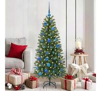 vidaXL Set di Palle di Natale con 150 LED 61 pcs Blu Plastica