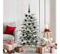 vidaXL Set di Palle di Natale con 150 LED 61 pcs Nero Plastica