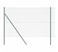 vidaXL Recinzione metallica saldata con 7 pali verde 1,6 x 10 m acciaio