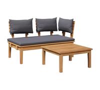 vidaXL Set di Panchine da Giardino in Legno Massello di Teak