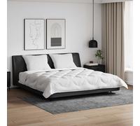 Set di lenzuola trapuntato 260 x 220 cm bianco in microfibra, con 1 piumone e 2 cuscini. Design a quadri, super caldo per l'inverno, lavabile in lavatrice, morbido in poliestere, per uso interno. Com