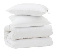 vidaXL Set di Piumoni 3 pcs Bianco Microfibra e Piuma d'Oca