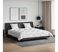 Set di lenzuola bianche trapuntate 200 x 220 cm: 1 piumone e 2 cuscini in microfibra. Confortevole e caldo per l'inverno, lavabile in lavatrice. Design a quadri per notti di lusso.