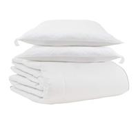 vidaXL Set di Piumoni con cuscino 3 pcs Bianco Microfibra e cotone, Set Copripiumino Moderno, Design Minimal, Biancheria in Cotone, Lenzuola Confortevoli, Morbido Effetto