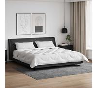 Set copripiumino in microfibra bianco 200 cm x extra caldo per l'inverno. Design a quadri, cucito e lavabile in lavatrice. Include 1 copripiumino e 2 cuscini. Tessuto morbido in poliestere e cotone,