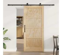 vidaXL Set di Porte Scorrevoli Manuale Naturale e nero 86 x 198.5 cm