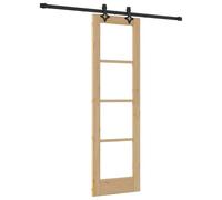 vidaXL Set di porte scorrevoli 'Orkdal'Legno Massello Naturale e Vetro Completo di Hardware per Uso Interno 61X198,5 cm Design Moderno Aree Living Camere da Letto Uffici Interno Divisore di Stanze E