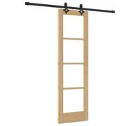 vidaXL Set di porte scorrevoli 'Orkdal'Legno Massello Naturale e Vetro Completo di Hardware per Uso Interno 61X198,5 cm Design Moderno Aree Living Camere da Letto Uffici Interno Divisore di Stanze E