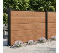 vidaXL Set di Recinzione 180 x 105 cm WPC e Alluminio Marrone