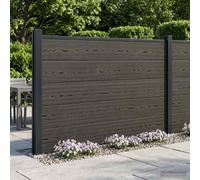 vidaXL Set di Recinzione 180 x 105 cm WPC e Alluminio Nero