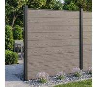 vidaXL Set di Recinzione 180 x 186 cm WPC e Alluminio Grigio