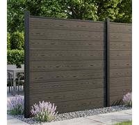 vidaXL Set di Recinzione 3 pcs 526 x 186 cm WPC e Alluminio Nero