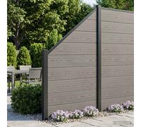 vidaXL Set di Recinzione 5 pcs 792 x 186 cm WPC e Alluminio Grigio