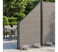 vidaXL Set di Recinzione 5 pz 792 x 186 cm WPC e Alluminio Grigio