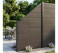 vidaXL Set di Recinzione 5 pz 792 x 186 cm WPC e Alluminio Nero