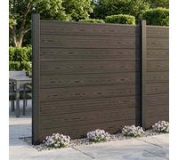 vidaXL Set di Recinzione 6 pz 1045 x 186 cm WPC e Alluminio Nero