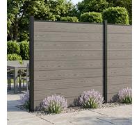 vidaXL Set di Recinzione 699 x 186 cm WPC e Alluminio Grigio