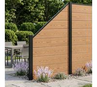vidaXL Set di Recinzione 95 x 180 cm WPC e Alluminio Marrone