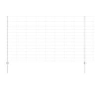 vidaXL Set di Recinzione da Giardino in Acciaio Zincato | Recinto Metallico Resistente ai Raggi UV Include 1 Pannello e 2 Post Durevoli Design Rettangolare per Marcatura Confini